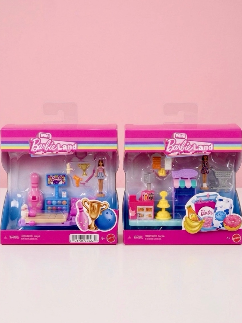 MATTEL BARBIE Mini Barbie Land Bowling Grocery Playsets Multi 2 Pack